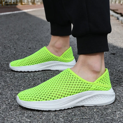 Oiaano Barefoot Man Grey Shoes Mesh Knit Slip On Ultra Light Breathable Soft Bottom Workout Casual Sports Shoes Outdoor Runing