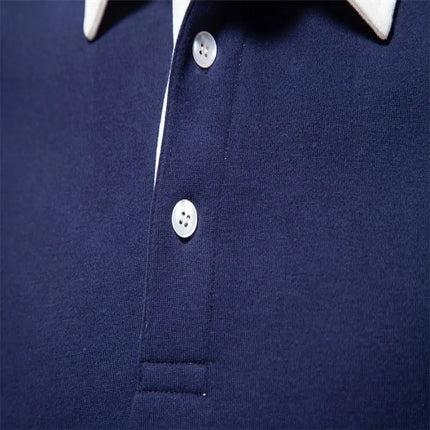 Men's Autumn Long-Sleeved POLO Collar European Size Sweater - Trendy, High-Quality, Casual, Versatile and Loose-Fit Top