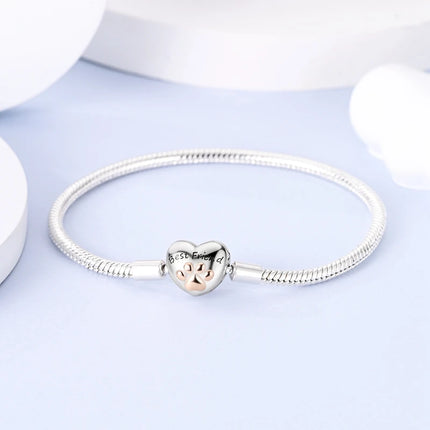 925 Sterling Silver Bracelets 17-20CM Original Leaf Clover Butterfly Heart Bracelet Fit DIY Charms Beads Fashion Women Jewelry