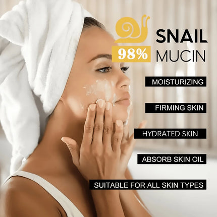 92% snail lotion and 5% hyaluronic acid, lighten fine lines, firm and moisturize, suitable for all skin types