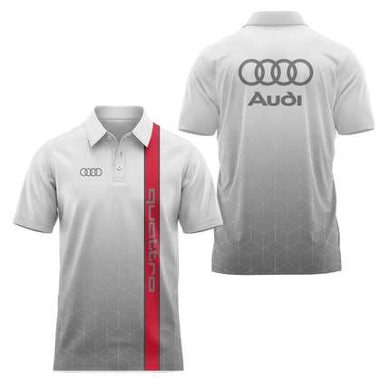 2026 3D Printed Audi Short-Sleeved Polo Shirt High-Quality Casual Sports Fashion T-Shirt Collar Fast Shipping