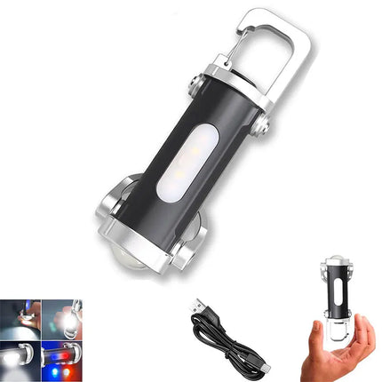 Rechargeable Pocket COB Working Light Portable Keychain Handheld Flashlights Outdoor Hook Emergency for Camping Walking Hiking