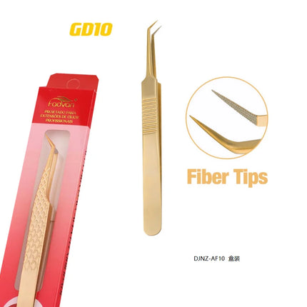 FADVAN Precision Fiber Tip Tweezer for Eyelash Extensions Professional Eyelash Tweezers Antistatic Straight