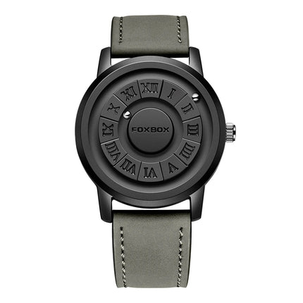 FOXBOX Watch Planet Design Fashion Floating Magnetic Pointer Free Ball Bearing Creative Simple Waterproof Quartz Watch for Men
