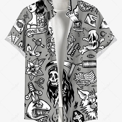 Summer Plus Size Men's Shirt 3D Prints Hawaiian Shirts Button Up Beach Vacation Shirts Short Sleeve Shirts Casual Shirts For Men