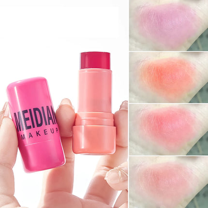 4pcs Matte expansion color, natural nude makeup, lips and cheeks, transparent jelly, powder blusher stick, powder blusher cream