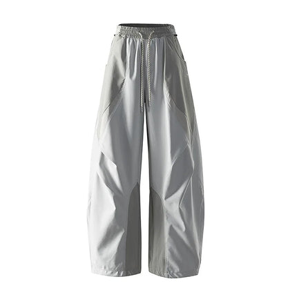 Men Outdoor Lightweight Quick Dry Ultra Loose Casual Splice Wide Leg Techwear Track Cargo Pants Women Streetwear Baggy Trousers