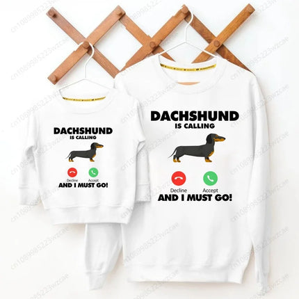Girls Sweatshirts Kids Boys Dachshund Teckel Funny Cute Dog Animal Printed Hoodies Child Clothing Autumn Long Sleeve Clothes