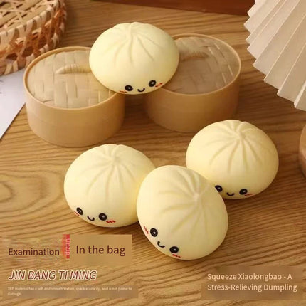 Giant Dumpling Squeeze Toy for Anxiety Relief Soft Steamed Stuffed Bun Simulation Food Fidget Decompression Dough Toy