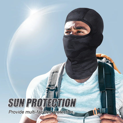 Motorcycle Cooling Full Face Mask Summer Breathable Motorbike Riding Hood Neck Cover Motocross Cycling Helmet Headgear