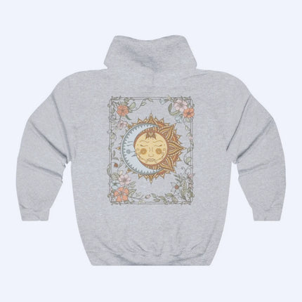 Sun and Moon Graphic Unisex Hoodie Celestial Witchy Sweatshirt Tarot Creative Design Clothing Men Women Fashion Streetwear