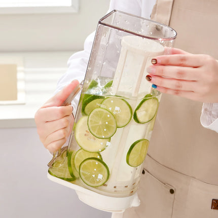 Refrigerator Pitcher with Infuser Slim Infusion Pitcher with Filter Carafe with Lid Clear Water Jug Graduated for Families