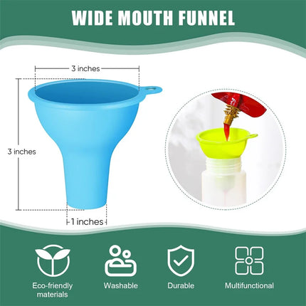 4 Pieces Wide Mouth Funnel Flexible Condiment Sauce Canning Set For Home Restaurant Kitchen Squeeze Bottles Jars Cans