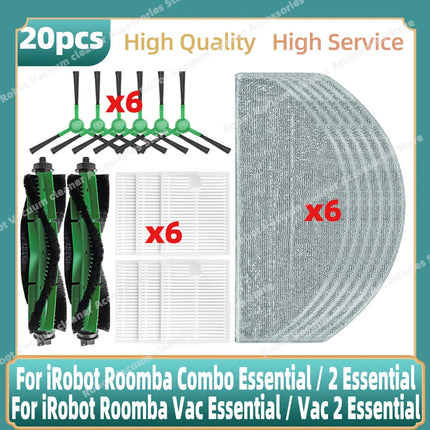 Compatible For iRobot Roomba 105 Combo, Roomba Combo Essential / 2 Essential  Main Side Brush Hepa Filter Mop Dust Bag Parts