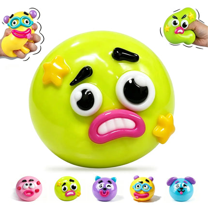 Popular New Creative Dog Facechanging Kneading Soothingball Soft Rubber Breathable Toy Children's and Adult Stressrelieving Tool