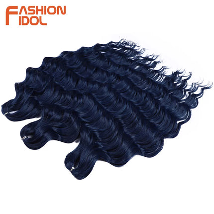 Anna Hair Synthetic Loose Deep Wave Braiding Hair Extensions 24 Inch Water Wave Braid Hair Ombre Blonde Twist Crochet Curly Hair
