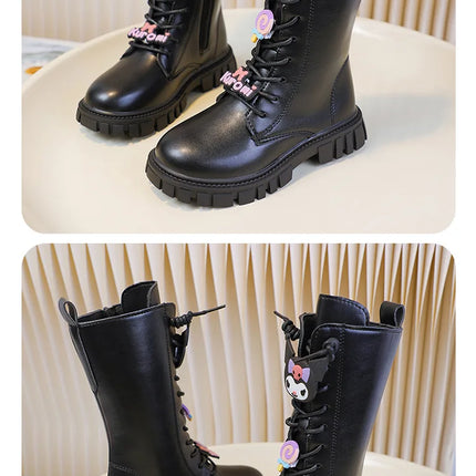 Sanrio Kuromi My Melody Girl boots Children's shoes autumn and winter cartoon Y2K kawalii fashion be all-match gift soft