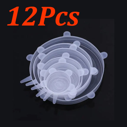 6-24Pcs Food silicone lid Silicone Stretch Lids Reusable Silicone Food Bowl Covers rectangular sealed bowl lid for Food Storage