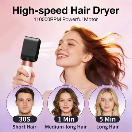SenCiciMen 6-in-1 Multi Hair Styler Hot Air Brush Curling Iron Hair Dryer Multifunctional Curling Barrel for Daily Hair Styling
