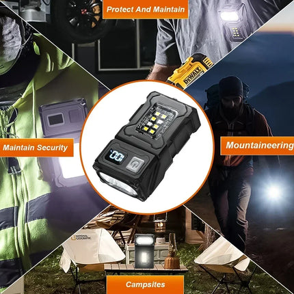 Mini Portable LED COB Flashlight with Pen Clip Head Rotation Magnetic Torch Built-in Battery Rechargable Outdoor Camping Lantern