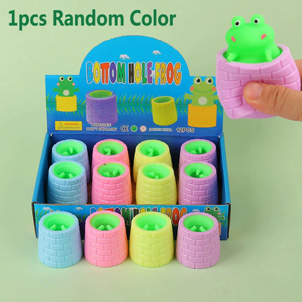 Squishy Carrot Rabbit Squeeze Telescopic Toys Kids Children's Radish Rabbit Cup Pinch Music Toy Creative Stress Relief Gift