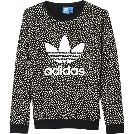 Adidas Originals Trefoil Girls' Black and White Polka Dot Casual Sports Sweatshirt S96081