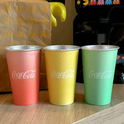 470ml Portable Aluminum Mug-CocaCola Cups ColorChanges When Cool Perfect for Cold Sensation Outdoor Camping Beer Cold DrinksCup