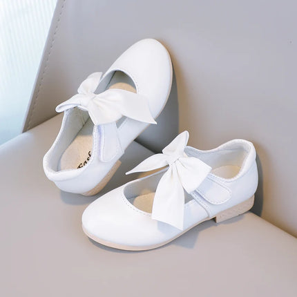 Girls Princess Shoes Shallow Bowknot Metallic Color Fashion Sweet Girl's Mary Janes Shoes Light Non-slip 26-36 Kids Ballet Flats