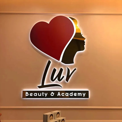 Custom Business Logo Illuminated Backlit Sign 3D Metal Letters Stainless Steel Outdoor Office Wall Signage for Dropshipping