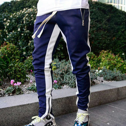 2022 new Sweatpants Streetwear Trousers Men's Pants Stripes Drawstring Zipper Pockets Cargo Pants Men's Overalls Running pants