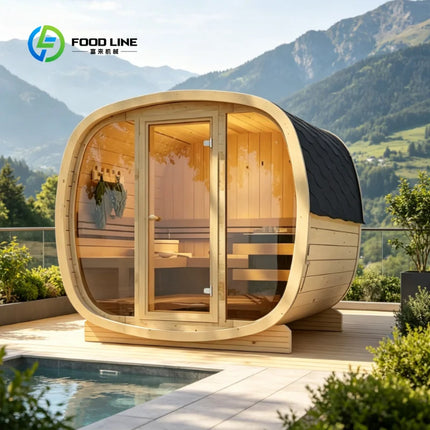 Customized Modern Design Traditional Dry Steam Sauna Room Premium Outdoor for 4 People Electric Heating Hemlock for Villas
