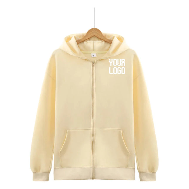 New Fashion Men's and Women's Zipper Hoodie for Spring and Autumn/Winter Casual Hoodie Sportswear Men's Top Solid Color Hoodie M
