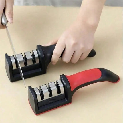 2 Pack 3 Stage Knife Sharpener Multi Function Quick Sharpening Tool With Non-Slip Base Portable Small Kitchen Gadget Household Chef Knife Accessories
