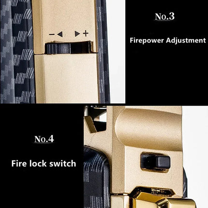 JOBON Metal Outdoor Windproof Turbine Torch Strong Fire Power Blue Flame Straight Butane Gas Lighter Gas Kitchen BBQ Welding
