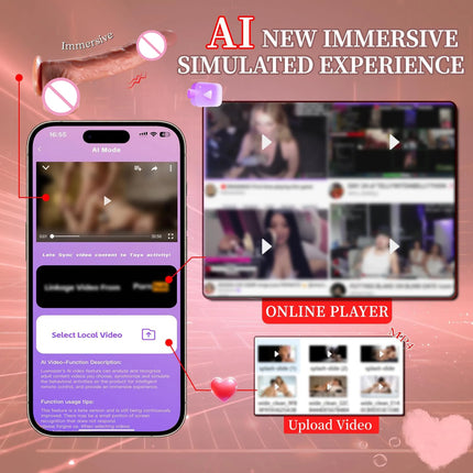 Realistic Dildo Vibrator for 18+ Women Suction Cup 9 Vibrations 3 Thrusting Swing Heating Modes APP Remote Control Adult Sex Toy
