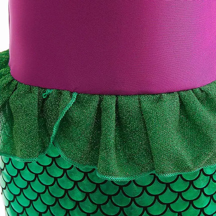 Fancy The Little Mermaid Costume Princess Ariel Mermaid Costume for Girls Ariel Carnival Halloween Costumes Party Dress Clothes