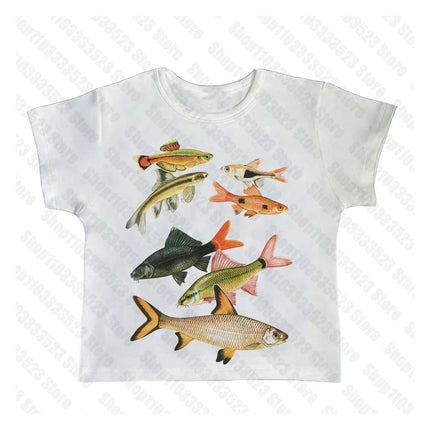 Punk Aesthetic Summer Baby Tank Gothic Harajuku Graphic Emo Girls T-shirt Vintage Crop Top Women's Clothes Tanks Y2k Style Clothes
