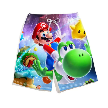 Summer Mario Shorts, Men's Beach Pants, Casual Pants, Luigi Kuba Thin Style with Everything Around The Summer Style