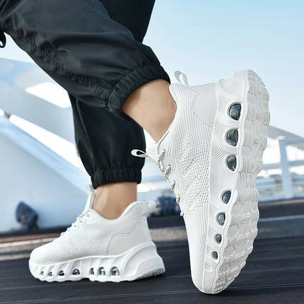Men's air cushion casual sneakers spring summer lightweight outdoor racing running shoes breathable plus size speed sports shoes