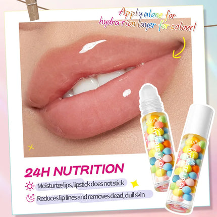 1/2/3pcs SADOER Macaron Moisturizing Lip Oil Plump Lips Cream Hydrating Lip Balm Lip Plumper for Beauty Lips Skin Care