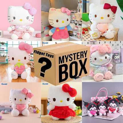 10CM-40CM Mystery Gift Box Sanrio Hello Kitty Love Plush Doll Cute Collection Edition Plush Toy Party Valentine's Day Stuffe