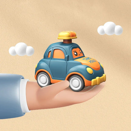 Car Toys Toddler Press and Go Toy Cars Wind-up Cars Taxi Ambulance Fire Truck Model Educational Set for Kids Boys