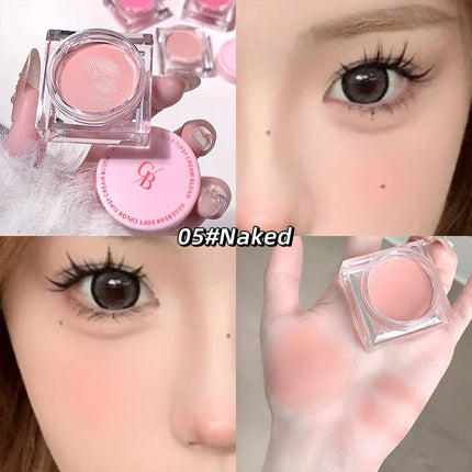 Gegebear Soft Blush Cream Tender and Multi-color Korean Style Contouring Lip Gloss Multi-purpose Rouge Cream