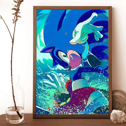 Affiche Murale Sonic 50x70cm Déco Moderne | Sonic Poster Wall Art Picture