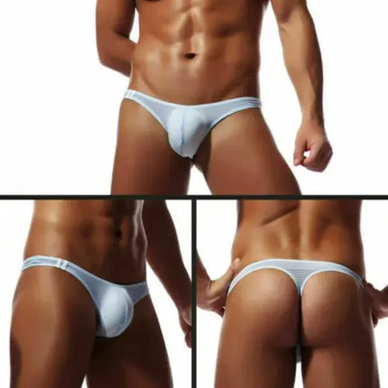 Men Thong Underwear Breathable Jockstrap T Back String Pouch Low Rise Fitness Bikini Sexy Transparent Male Lingerie Tanga Hombre