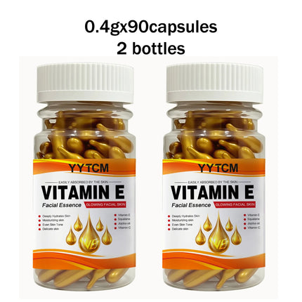 Vitamin E Deep Moisturizing Capsule Essence–Hydrates Smooths Skin. Formulated Squalane Vitamin 18/30/48/60/90/180 Capsules