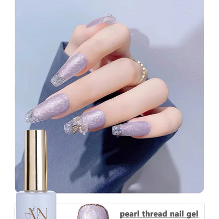 MIANEL 12ML Mother-of-Pearl Mermaid Shimmer Thread Gel Polish 2026 Spring-Summer Collection Fine Glitter Aurora Pearl Nail Art