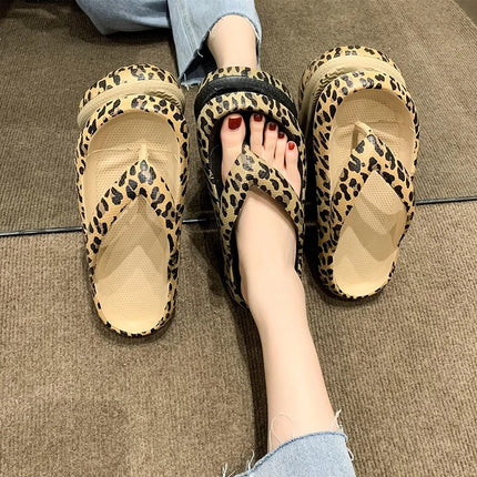 2025 Women Plaid Thong Flip Flops Summer Thick Platform Slides Ladies Non Slip Clip Toe Slippers Soft Casual Outdoor Beach Shoes