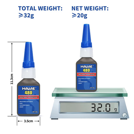480 Quick drying glue Black Super adhesive rubber Toughened anti-vibration anti-impact adhesive metal rubber 20g 500g