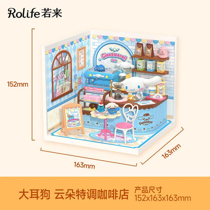 New Rolife Sanrio Super World Hello Kitty Scene Blind Box Baby House Assembly Toy Creative Ornament Gift Female Surprise Gift
